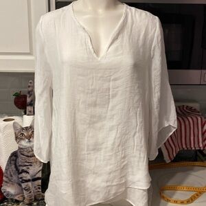 R womens Davina solid white lined 3/4 sleeve regular size top XL